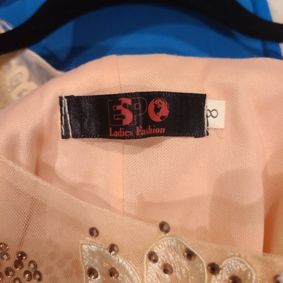 Stunning Peach Lace Gown with Train - Picture 12 of 12